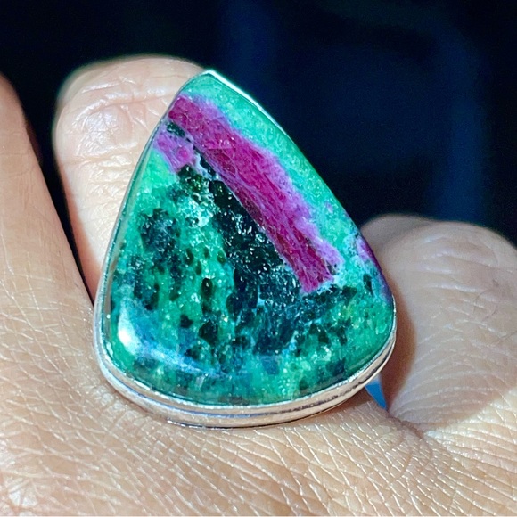 Anyolite Ruby Zoisite Ring Size 7 3/4 - Picture 6 of 16